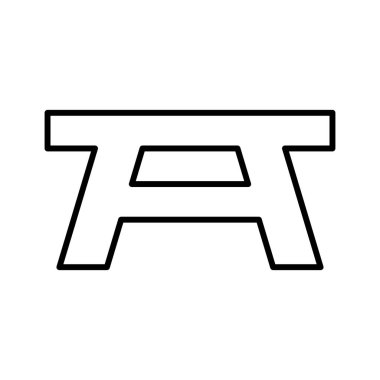 Beyaz arkaplanda çalışma tezgahı simgesi, vektör illüstrasyonu