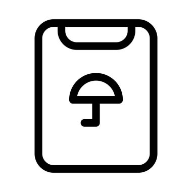 Beyaz arkaplanda Umbrella simgesi, vektör illüstrasyonu