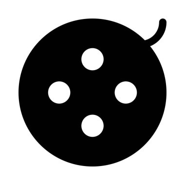  Film makarası Ortam simgesi, vektör illüstrasyonu 