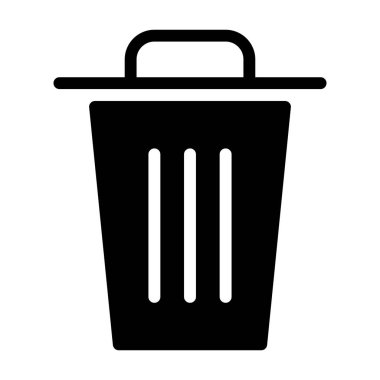 Beyaz arkaplanda çöp ağacı simgesi, vektör illüstrasyonu