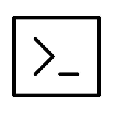 Beyaz arkaplanda Uçbirim kodlama simgesi, vektör illüstrasyonu