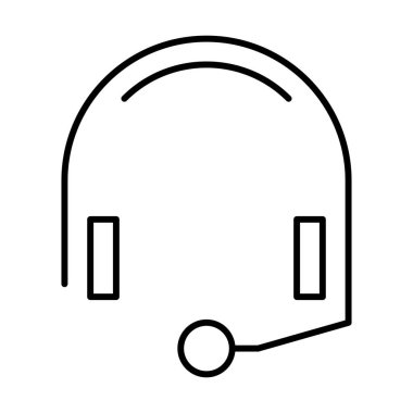 Beyaz arkaplanda kulaklık simgesi, vektör illüstrasyonu