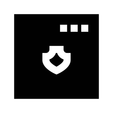 Beyaz arkaplanda Uygulama Kalkanı simgesi, vektör illüstrasyonu