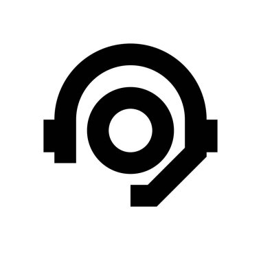 Beyaz arkaplanda kulaklık simgesi, vektör illüstrasyonu