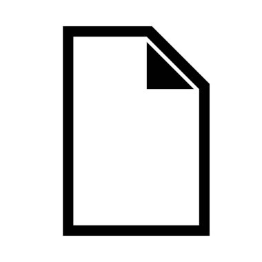 Beyaz arkaplan üzerindeki belge simgesi, vektör illüstrasyonu