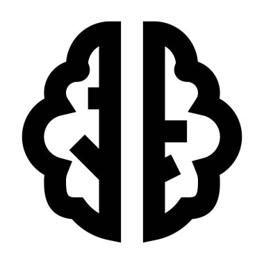 Beyin Tıbbı simgesi, vektör illüstrasyonu