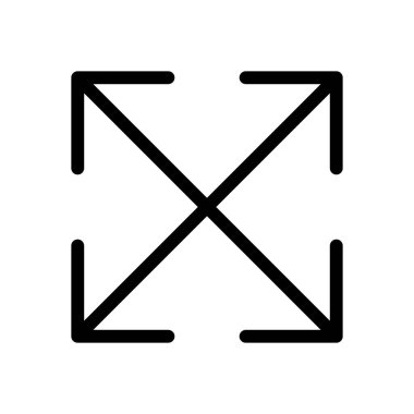 Tam Ekran Ölçeklendirme Okları simgesi, vektör illüstrasyonu