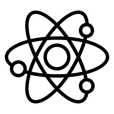 Nükleer Atom simgesi, vektör illüstrasyonu