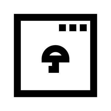 Beyaz arkaplan, vektör illüstrasyonunda Uygulama Şemsiyesi simgesi