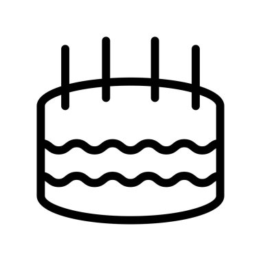 Doğum günü Keki simgesi, vektör illüstrasyonu