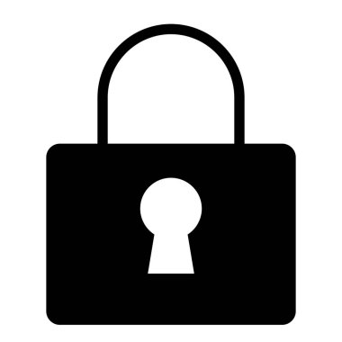 Beyaz arkaplanda kilitli kilit simgesi, vektör illüstrasyonu