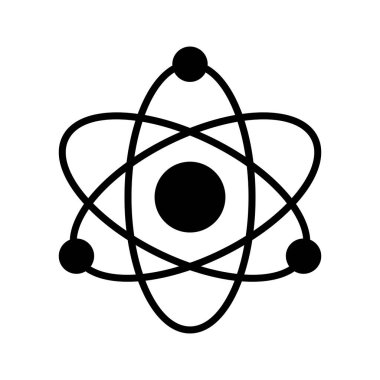 Nükleer Atom simgesi, vektör illüstrasyonu