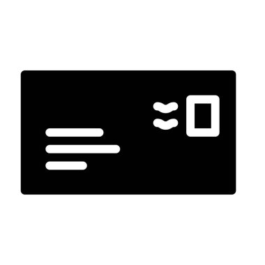 Harf Kartpostal simgesi, vektör illüstrasyonu