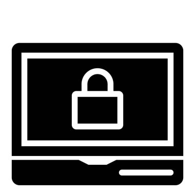 Beyaz arkaplanda Not Defteri Kilidi simgesi, vektör illüstrasyonu