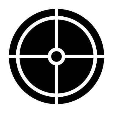 Beyaz arkaplanda hedef simgesi, vektör illüstrasyonu