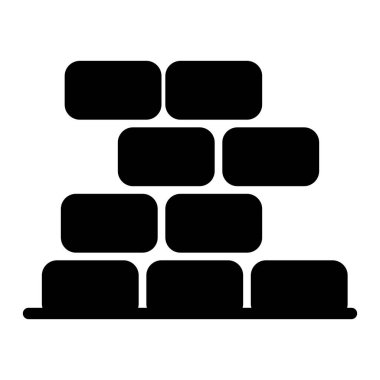 brcik duvar simgesi, vektör illüstrasyonu