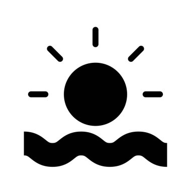 Güneş simgesi, vektör illüstrasyonu