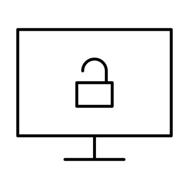 Beyaz arkaplan, vektör illüstrasyonunda kilidi aç simgesini göster