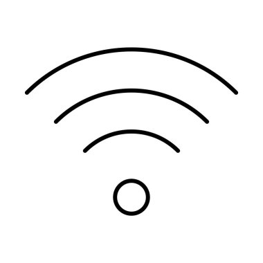 Beyaz arkaplanda Wifi simgesi, vektör illüstrasyonu