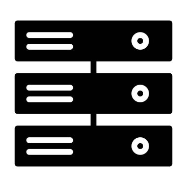 Sunucu Çalışma Ofisi İş simgesi, vektör illüstrasyonu