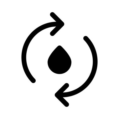 Su simgesi geri dönüşümü, vektör illüstrasyonu  
