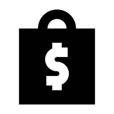 Çanta Doları çanta simgesi, vektör illüstrasyonu