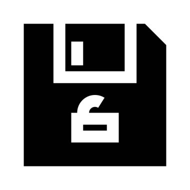 Beyaz arkaplanda disket açma simgesi, vektör illüstrasyonuName