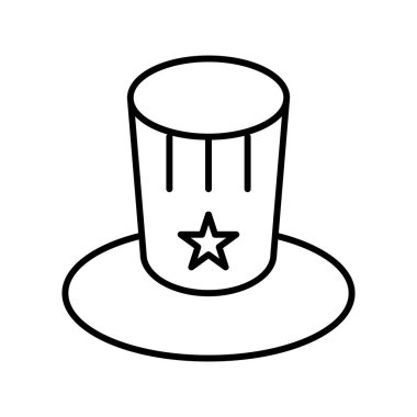 Şapka Amerika simgesi, vektör illüstrasyonu