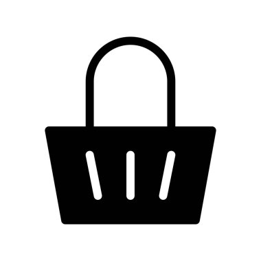 Sepet Süpermarket simgesi, vektör illüstrasyonu