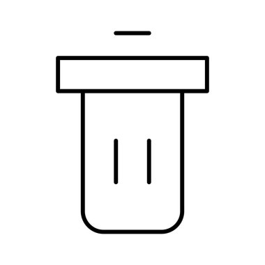 Beyaz arkaplanda çöp ağacı simgesi, vektör illüstrasyonu