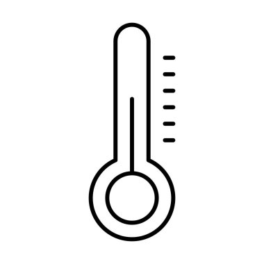 Beyaz arkaplanda termometre simgesi, vektör illüstrasyonu