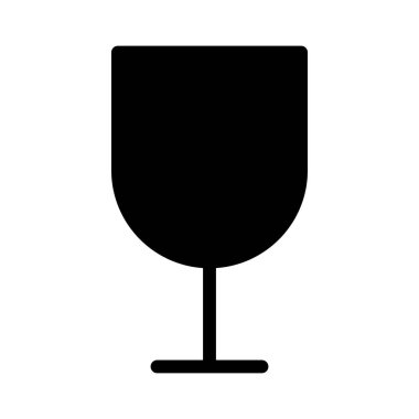 Beyaz arkaplanda şarap kadehi simgesi, vektör illüstrasyonu