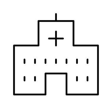 Hastane Şehri simgesi, vektör illüstrasyonu