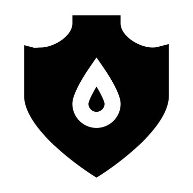 Beyaz arkaplanda Kalkan Su simgesi, vektör illüstrasyonu