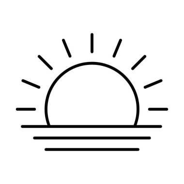 Gündoğumu simgesi, vektör illüstrasyonu