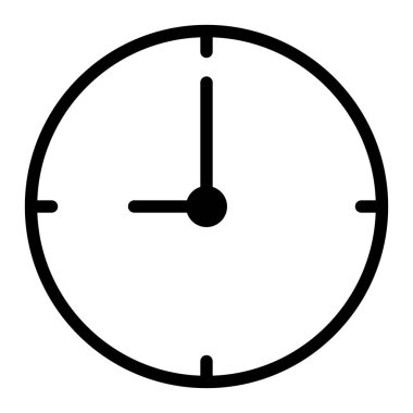 Beyaz arkaplan üzerindeki Zaman Saati simgesi, vektör illüstrasyonu