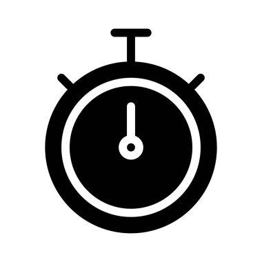 Beyaz arkaplan üzerindeki zaman simgesi, vektör illüstrasyonu