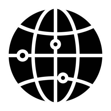 Dünya çapında lojistik kavramı, beyaz arkaplanda Globe simgesi, vektör illüstrasyonu