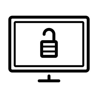 Beyaz arkaplan, vektör illüstrasyonunda kilidi aç simgesini göster