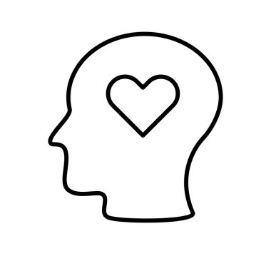 Inlove Head simgesi, vektör illüstrasyonu