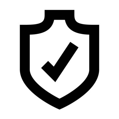 Beyaz arkaplan üzerindeki Kalkan Denetimi simgesi, vektör illüstrasyonu