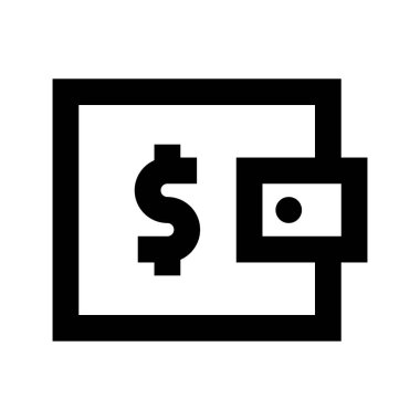 Cüzdan simgesi, vektör illüstrasyonu  