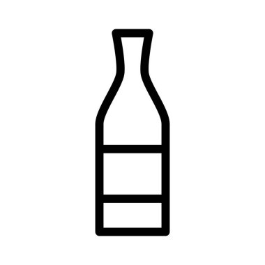 Beyaz arkaplanda şarap şişesi simgesi, vektör illüstrasyonu