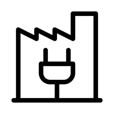 Güç Santrali simgesi, vektör illüstrasyonu 