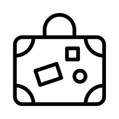 bavul simgesi, vektör çizimi