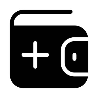 Cüzdan simgesi, vektör illüstrasyonu 