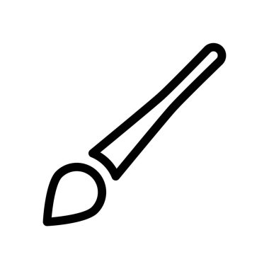 Beyaz arkaplanda fırça simgesi, vektör illüstrasyonu