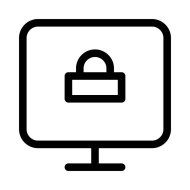 Beyaz arkaplanda Kilit simgesi olan kare, vektör illüstrasyonu