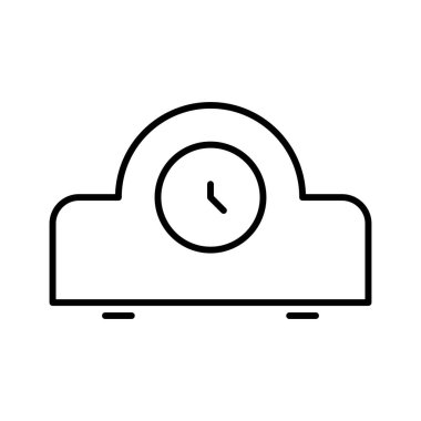 Beyaz arkaplan üzerindeki Zaman Saati simgesi, vektör illüstrasyonu