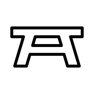 Beyaz arkaplanda çalışma tezgahı simgesi, vektör illüstrasyonu